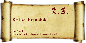 Krisz Benedek névjegykártya