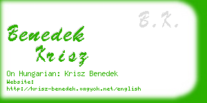 benedek krisz business card